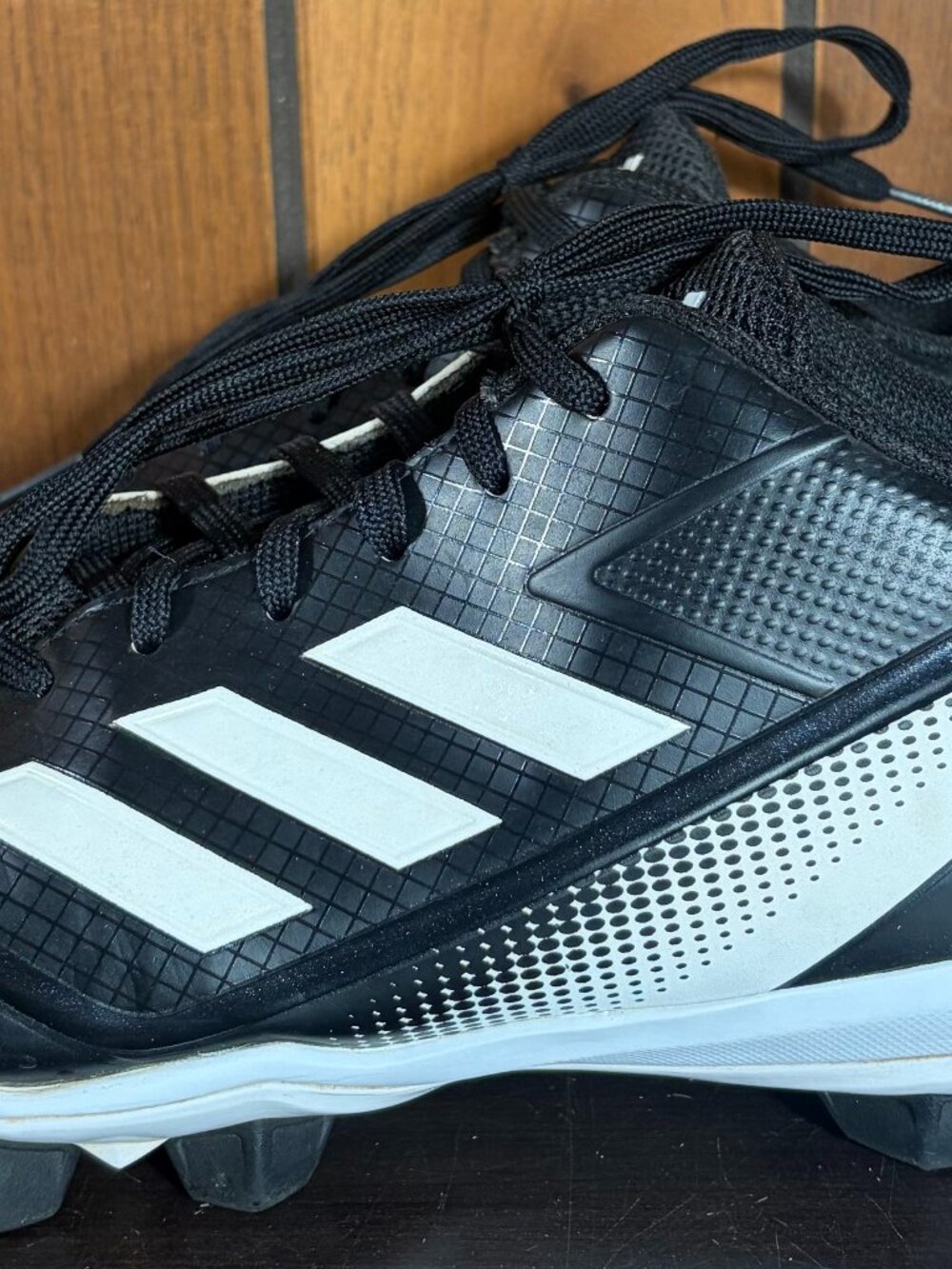 Adidas Icon 7 MD Molded Baseball Cleats Black & White Mens Sz 10.5 - SPG 753001
